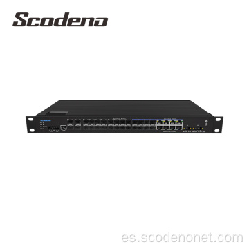 Puerto SFP 4x10g+16x1000Mbps Puerto óptico+8*Puerto combinado 1U Montaje de estante Interruptores Ethernet industriales L3 Rutas estáticas administradas